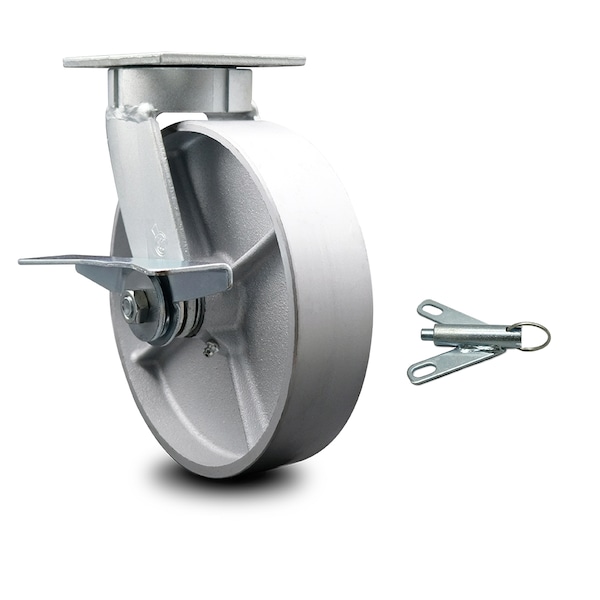 8 Inch Kingpinless Semi Steel Wheel Swivel Caster with Brake and Swivel Lock SCC